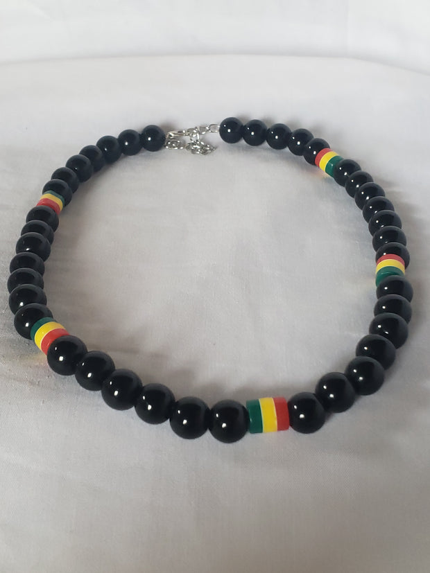 Handmade necklace-Reggae Necklace-Rasta Beaded Necklace-Rastafarian Necklace-Red Yellow Green Necklace-african necklace-