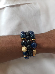 3 set royal blue tiger eye bracelet heal crystal Healing Gemstone with jewelry